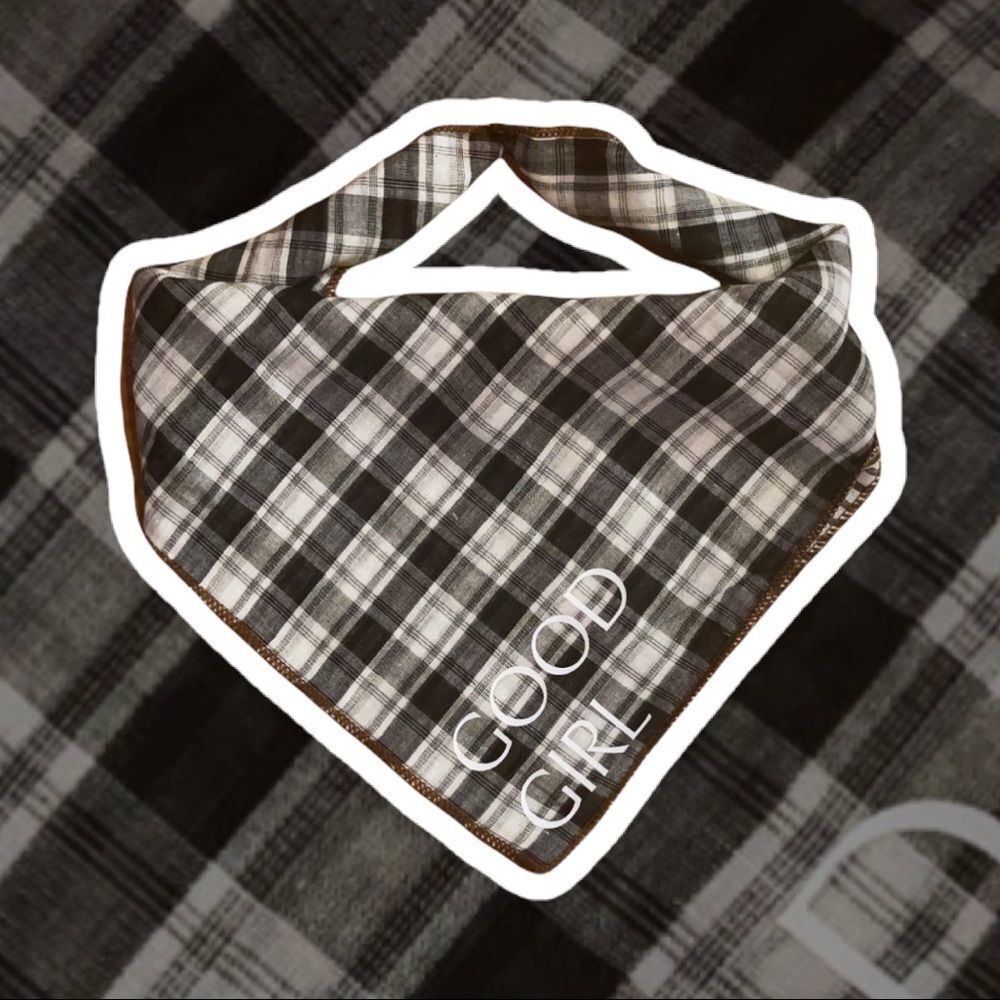NWT Wool + Pepper Co. Good Girl Reversible Flannel Dog Bandana